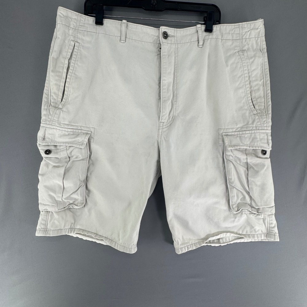 Levis Mens Cargo Shorts Size 40 Bone Off-White Cotton Utility 124630028